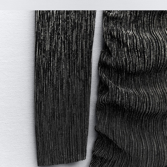 ZARA DRAPED DRESS WITH METALLIC THREAD - Picture 8 of 13